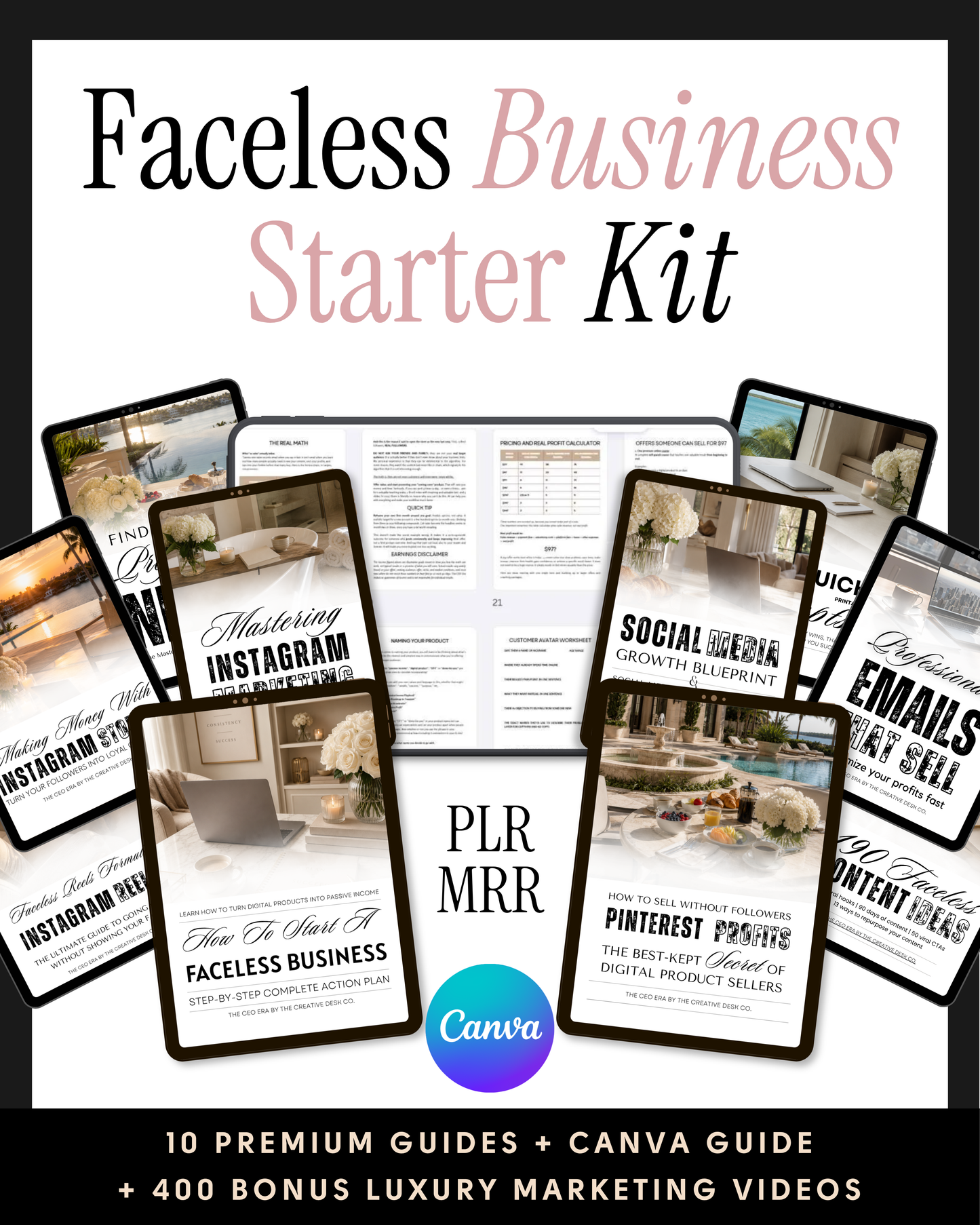 The Faceless Digital Product Business Vault 10 Done-for-You Digital Business Guides + MRR and PLR Rights