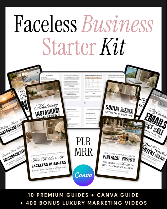 The Faceless Digital Product Business Vault 10 Done-for-You Digital Business Guides + MRR and PLR Rights